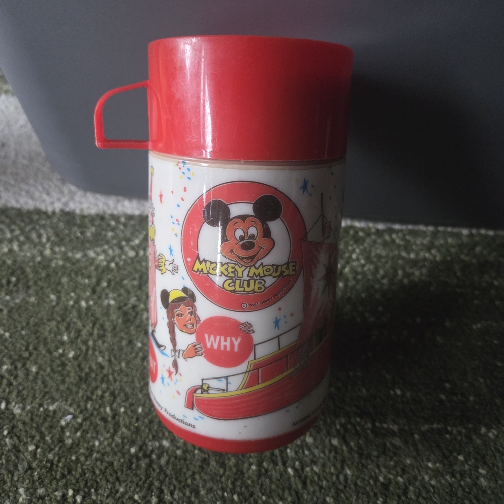 Vintage Disney Mickey Mouse Club Red Thermos